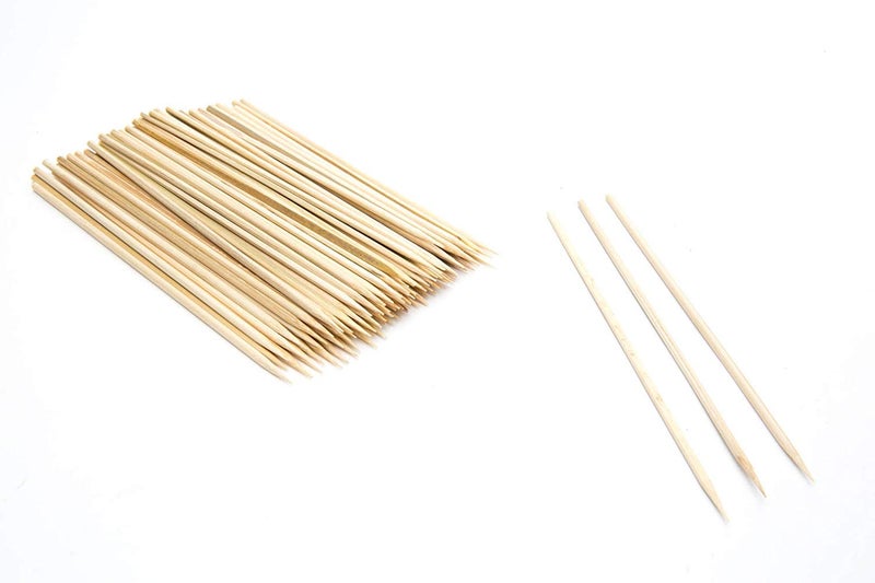 Inditradition Natural Bamboo Skewer Sticks for BBQ, Tandoor, Grill, Spiral Potato, Paneer Tikka, Chicken Tikka - Pack of 100 (6" Long x 2.5mm Thick) - Image 2