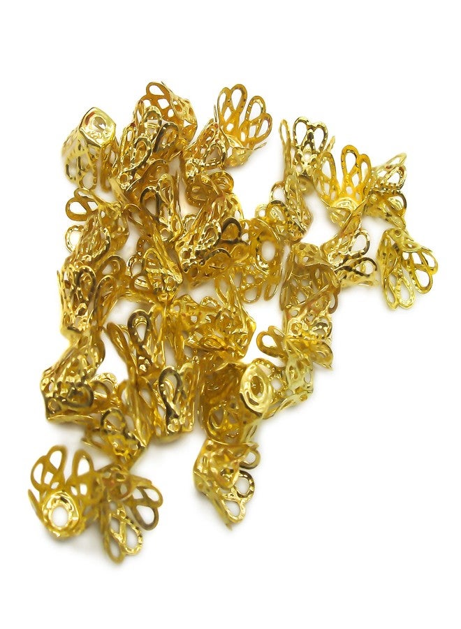 Beading Station 100pcs Gold Plated Filligree Flower Cup Shape Bead Caps 7mm ~Jewelry Making~ - Image 2