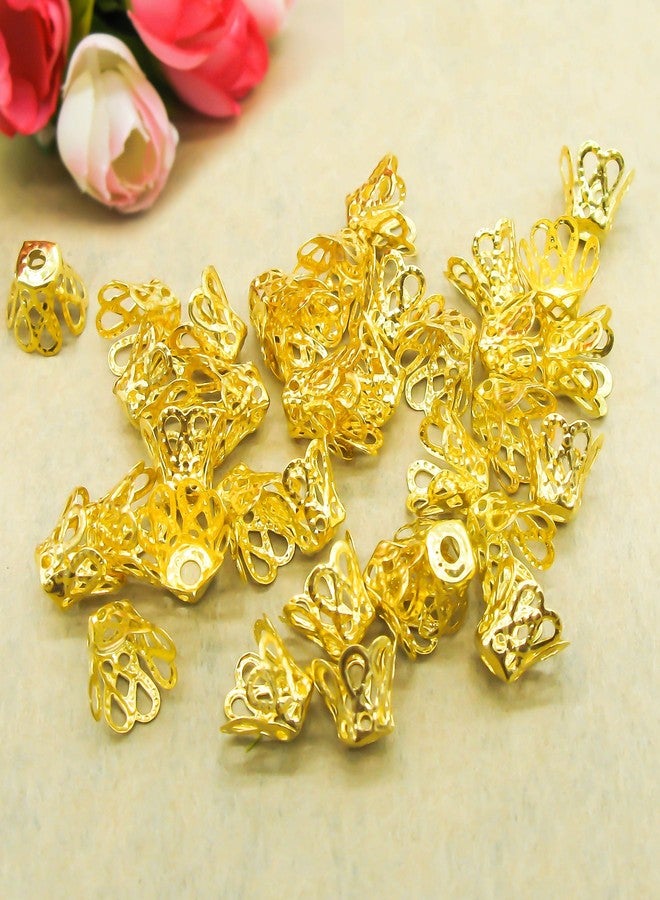 Beading Station 100pcs Gold Plated Filligree Flower Cup Shape Bead Caps 7mm ~Jewelry Making~ - Image 4