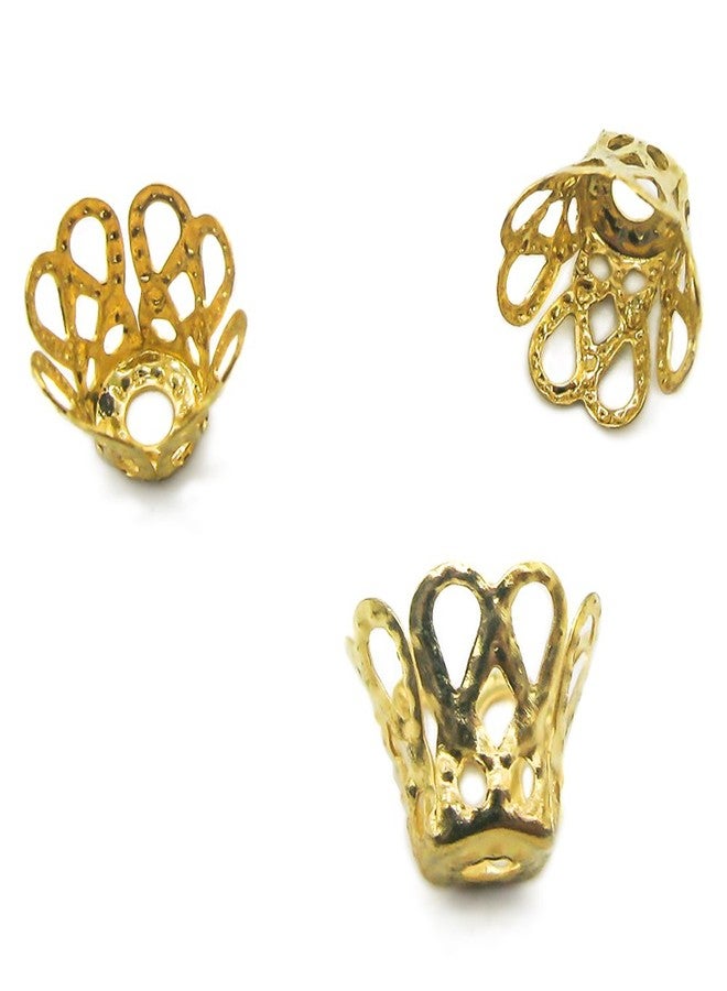 Beading Station 100pcs Gold Plated Filligree Flower Cup Shape Bead Caps 7mm ~Jewelry Making~ - Image 1