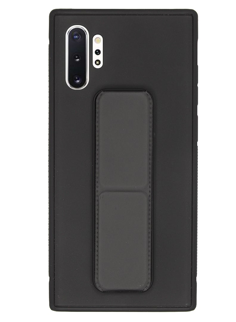 Theodor Fully Covered With Finger Grip Stand Holder Anti Slip Shockproof Protective Case Cover For SAMSUNG GALAXY NOTE 10 PLUS 5G BLACK - Image 1
