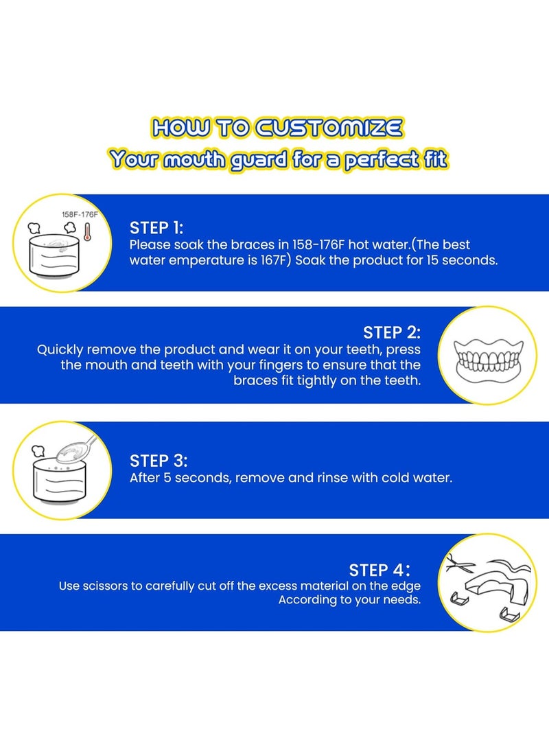 Mouth Guard for Grinding Teeth at Night, Sport Athletic, Whitening Tray, 2 Sizes, Pack of 8 with Travel Case, Teeth Grinding Mouth Guard for Sleep, Night Guard For Teeth Grinding and Clenching ﻿ - Image 5