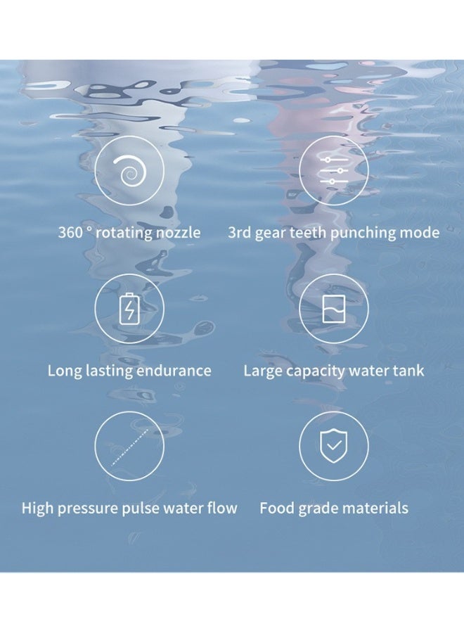 HYH Water Flosser Cordless Teeth Cleaner Water Dental Flossers with 3 Modes 4 Jets Rechargeable IPX7 Waterproof Dental Oral Irrigator for Travel Home Braces( White) - Image 4