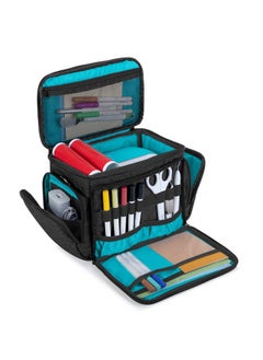 Carrying Bag Compatible With Cricut Joy Carrying Case Compatible With Cricut Joy And Tool Set Tote Compatible With Cricut Joy (With Supplies Storage Sections) Black (Blue Lining)