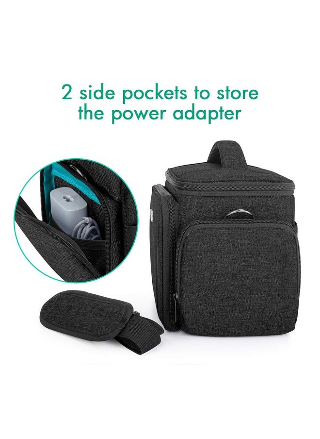 LUXJA - Carrying Bag Compatible With Cricut Joy Carrying Case Compatible With Cricut Joy And Tool Set Tote Compatible With Cricut Joy (With Supplies Storage Sections) Black (Blue Lining) - Image 1