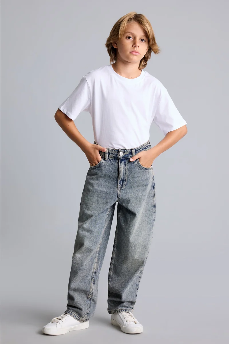 Defacto Boy Barrel Fit Comfortable Wide Leg Jeans