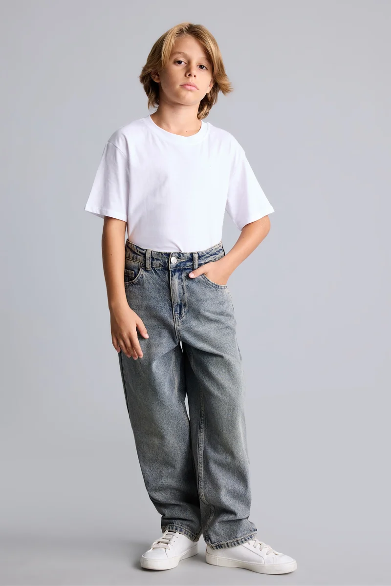 Defacto Boy Barrel Fit Comfortable Wide Leg Jeans
