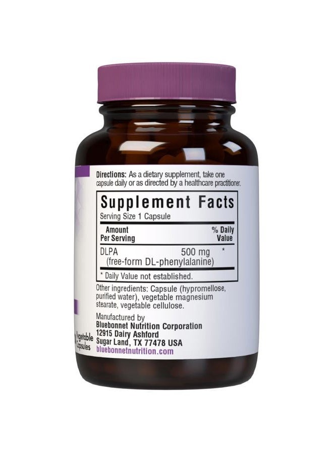 Bluebonnet Nutrition DLPA (DL-Phenylalanine) 500 mg, Free-Form Amino Acid, for Nervous System Support, Soy & Gluten Free, Non-GMO, Kosher, Vegan, 30 Servings, White, 30 Count - Image 2