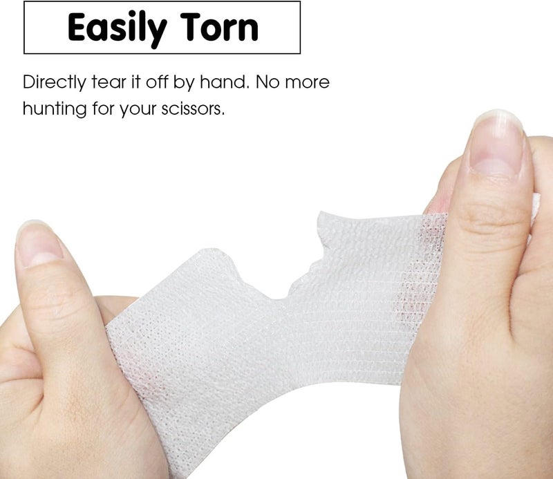 MuscleFix Breathable Self Adhesive Wrap, Athletic, Non Woven Cohesive Bandage – for Sports, First Aid Medical, Wrist, Swelling (5 cm, 4.5 mtr) Pack of 4 (Red) - Image 5