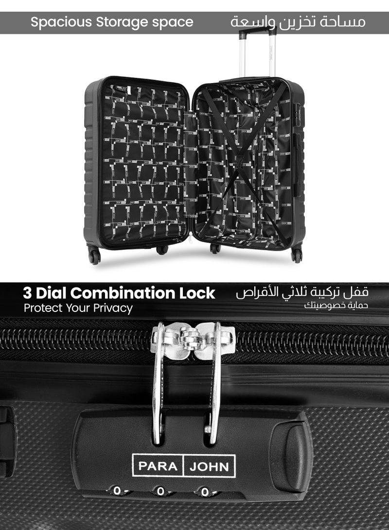 بارا جون مجموعة حقائب سفر مكونة من  قطع | خفيفة الوزن صغيرة  كجم، متوسطة  كجم وكبيرة  كجم  بعجلات دوارة صلبة - رمادي - Image 4
