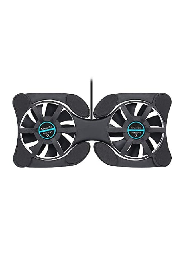 Laptop Cooling Pad with Adjustable Foldable Arms, USB Powered Dual Fan Cooler Stand, Portable Lightweight Laptop Cooling Fan with Quiet Operation, for 7-15 inch Laptops - Image 4