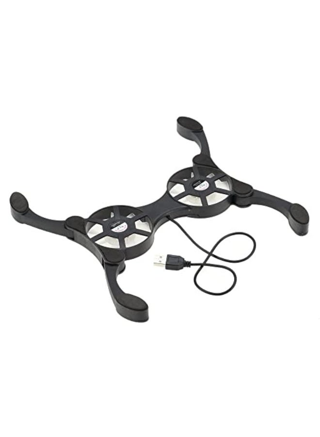 Laptop Cooling Pad with Adjustable Foldable Arms, USB Powered Dual Fan Cooler Stand, Portable Lightweight Laptop Cooling Fan with Quiet Operation, for 7-15 inch Laptops - Image 3