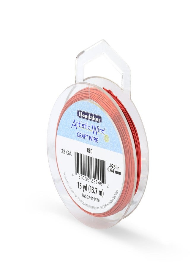 Artistic Wire, 22 Gauge Tarnish Resistant Colored Copper Craft Wire, Red, 15 yd - Image 1