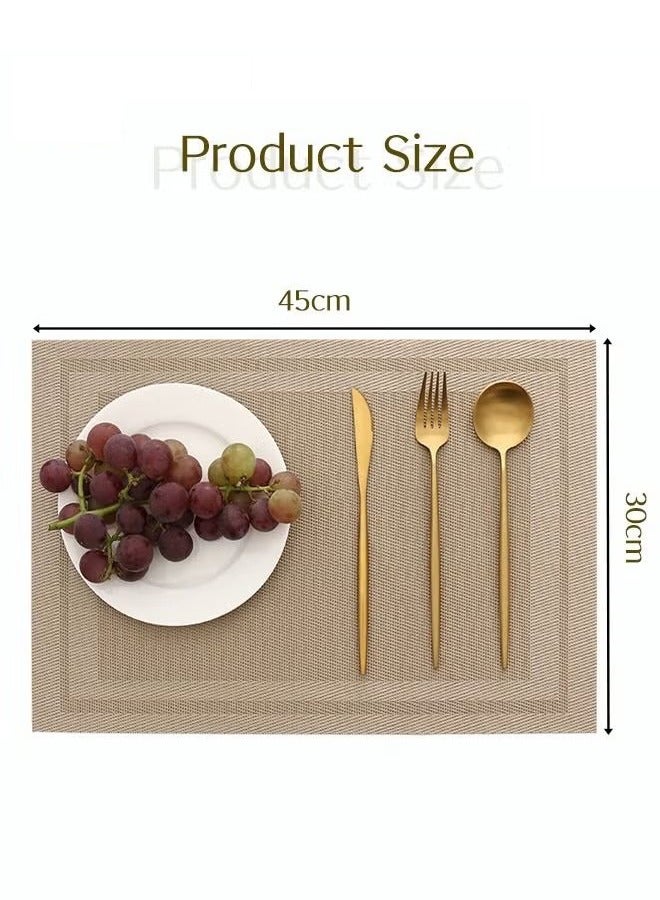 Beauenty 6 Pieces Placemat High-quality PVC Material Heat Insulation Anti-oil Not Easy to Mold Suitable for Home Use Hotel Restaurant Cafe Etc Brown 45x30 cm - Image 3