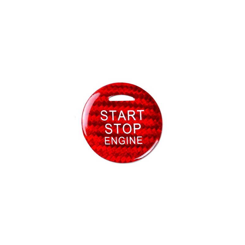 Generic M.JVisun Red Ignition Starter Switch Sticker for Mitsubishi ASX Outlander Eclipse Cross Start Stop Engine Button Cover Genuine Carbon Fiber Material  - Image 2
