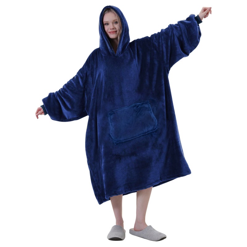 Double Flannel Winter Robe with Hood for Adults - Image 2