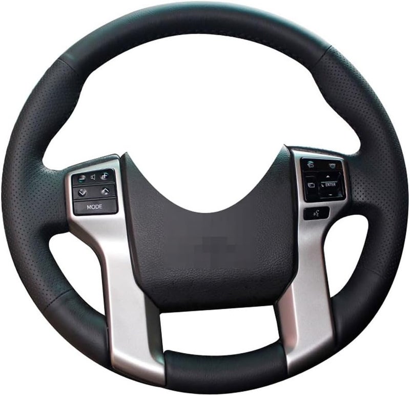 Eiseng DIY Customize Steering Wheel Cover for Toyota Tacoma, Tundra, Sequoia, and 4Runner - Genuine Leather (Black Thread) - Image 1