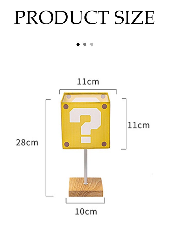 DUNISO مصباح طاولة بجانب السرير، مصباح مكتب قماشي موفر للطاقة بتقنية LED، مصباح غرفة نوم بظل مربع من الخشب الصلب، نموذج بقدم عالية، سطوع ضوء دافئ ثابت، مناسب لغرفة المعيشة، الدراسة وغرفة النوم - Image 2