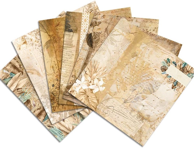 GOMTYEA Scrapbook Paper 12x12 inch - Vintage Botanical Floral Double Sided Pattern Designer Decoupage Craft Paper Pads for Gift Wrapping Card Making Photo Collage Album Wedding Home - Image 4