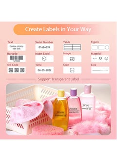 NIIMBOT D11 Label Maker Machine Portable Bluetooth Sticker Label Printer with 1 Roll 12*40mm White Tape, USB Rechargeable, Inkless Thermal Label Maker with 10-15mm Print Width, Ideal for Office Home Organization and Small Business Supplies, Pink  - Image 2