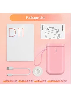 D11 Label Maker Machine Portable Bluetooth Sticker Label Printer with 1 Roll 12*40mm White Tape, USB Rechargeable, Inkless Thermal Label Maker with 10-15mm Print Width, Ideal for Office Home Organization and Small Business Supplies, Pink - pzsku/Z0F36AA8413BCA04A7FF2Z/45/_/1732244085/818b63a0-89e6-4e40-bd12-92ba47fabb22