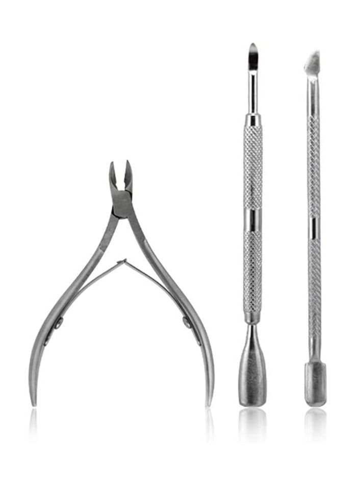 BLOOMING TIME 3pcs/set Stainless Steel Nail Tool Kits Scissor Nipper Cuticle Tool - Image 1
