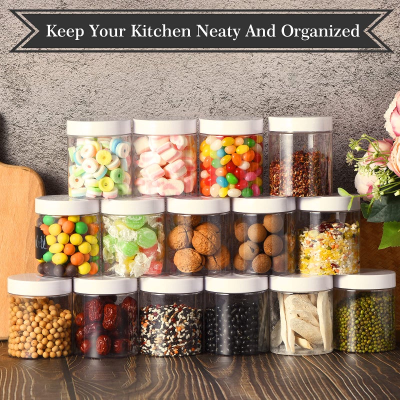 TANGLONG Plastic Jars with Lids  8 oz Plastic Containers with Lids  Jars with Lids Ideal for Cake Jars Body Butter and Food Storage  Pack of 30 - Image 4