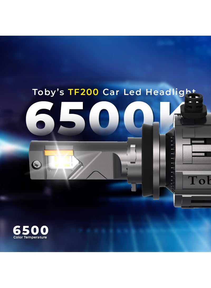 توبيز مصباح أمامي LED للسيارة من توبي TF200 H7، قطعتان، أصلي، 200 واط/القطعة، قوة 20000 لومن/القطعة، بدرجة حرارة لون 6500 كلفن - Image 2