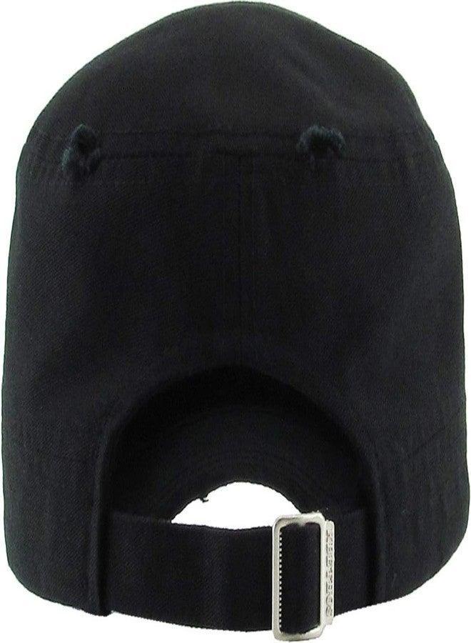 KBETHOS KBK-1466 Cadet Army Cap Basic Everyday Military Style Unisex-Adult, Mens Hat, Black Vintage Distressed - Image 4