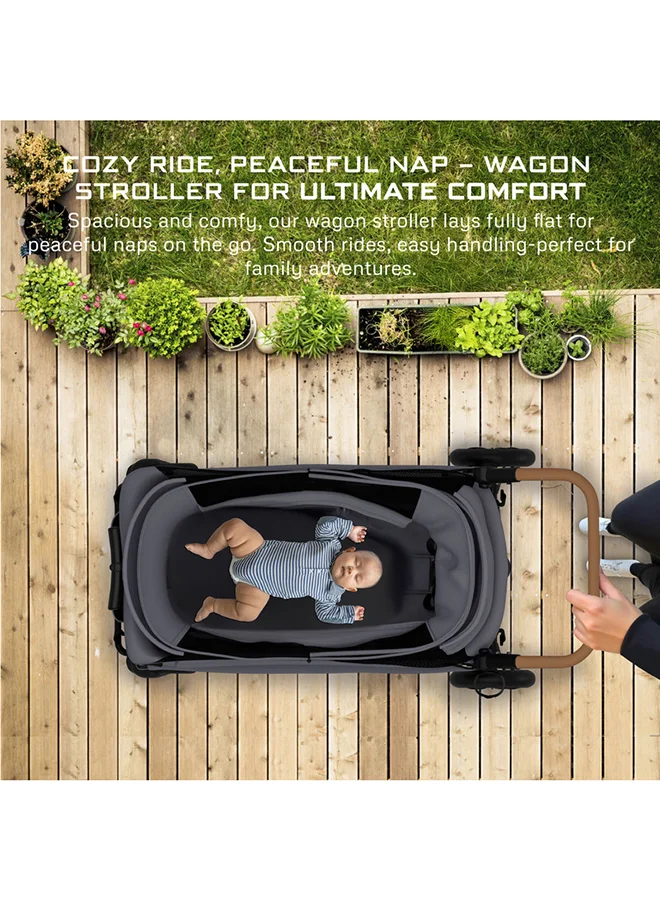 نيوبريز عربة أطفال مزدوجة قابلة للطي ADVI Wagon مع مظلة مقاومة للماء وحماية UPF 50+