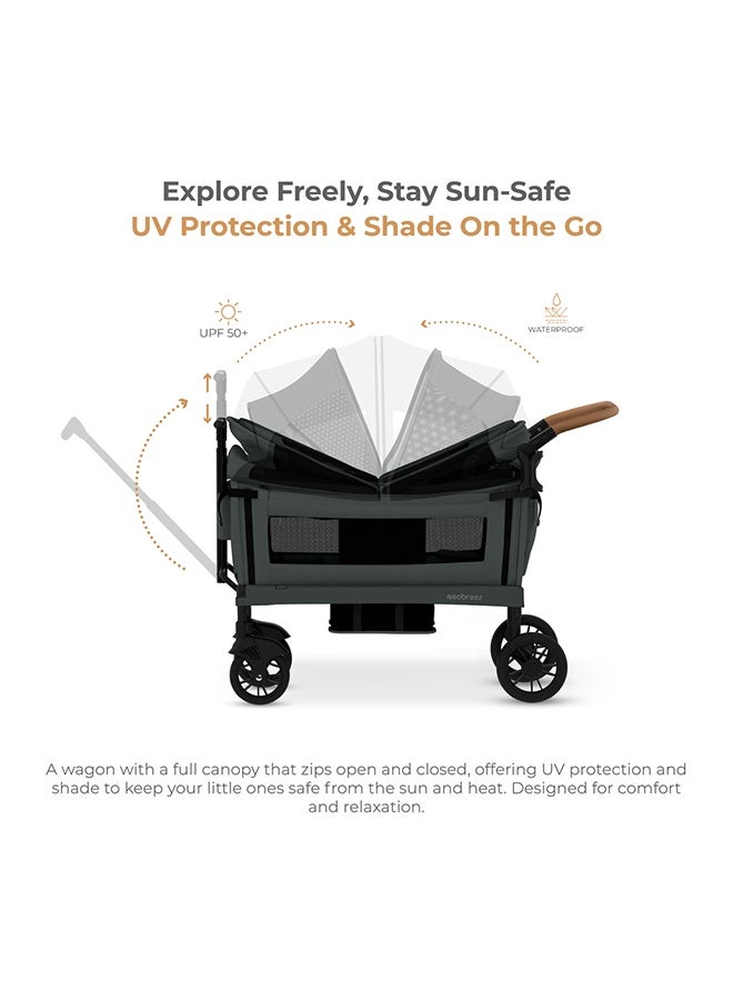 نيوبريز عربة أطفال مزدوجة قابلة للطي من  مع مظلة قابلة للإزالة وحامل أكواب - Image 5
