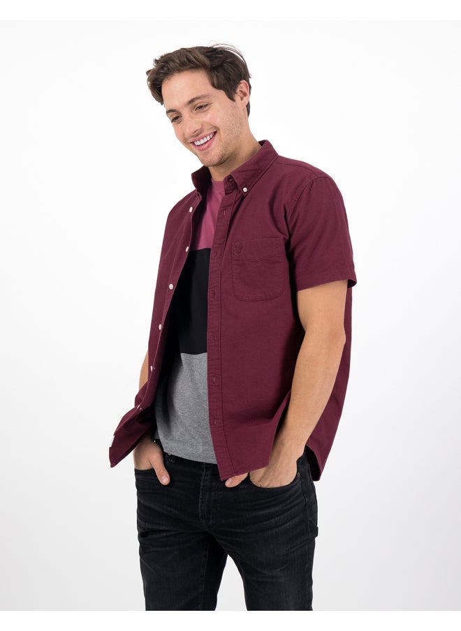 American Eagle - AE Classic Fit Oxford Short-Sleeve Button-Up Shirt - Image 1