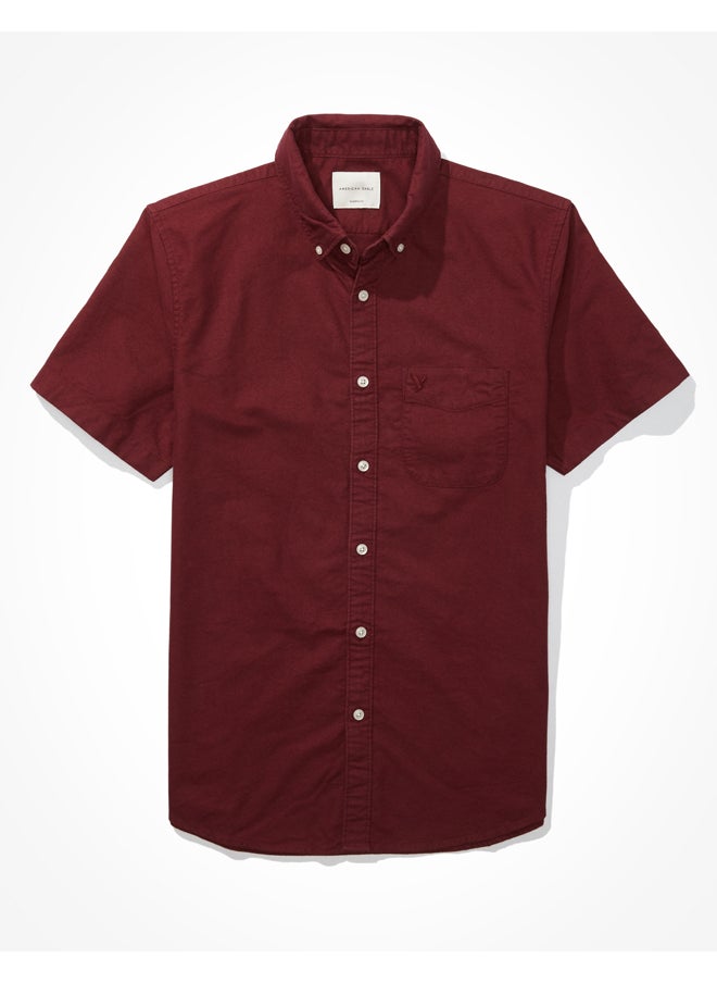 American Eagle - AE Classic Fit Oxford Short-Sleeve Button-Up Shirt - Image 1