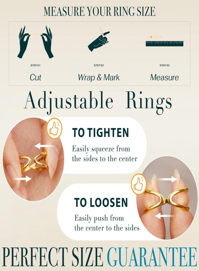 Poxtex خواتم خطوبة ذهبية من بوكستكس للنساء، خواتم وعد الزواج لها، مجوهرات مرصعة بالألماس بتصميم خاتم الأبدية للأزواج، مقاومة للتشوه، مقاس 9 - Image 4