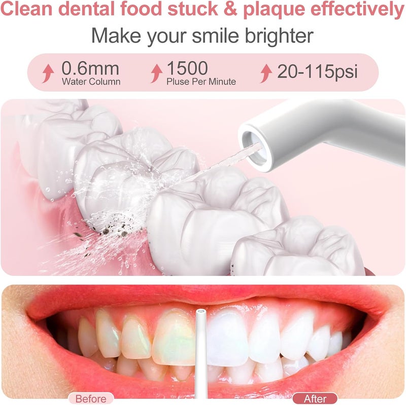 Nicefeel Cordless Water Flosser Teeth Cleaner, 300ML 2 Tip Cases Portable and USB Rechargeable Oral Irrigator for Travel, IPX7 Waterproof, 3-Mode Water Flossing with 4 Jet Tips for Home - Image 2