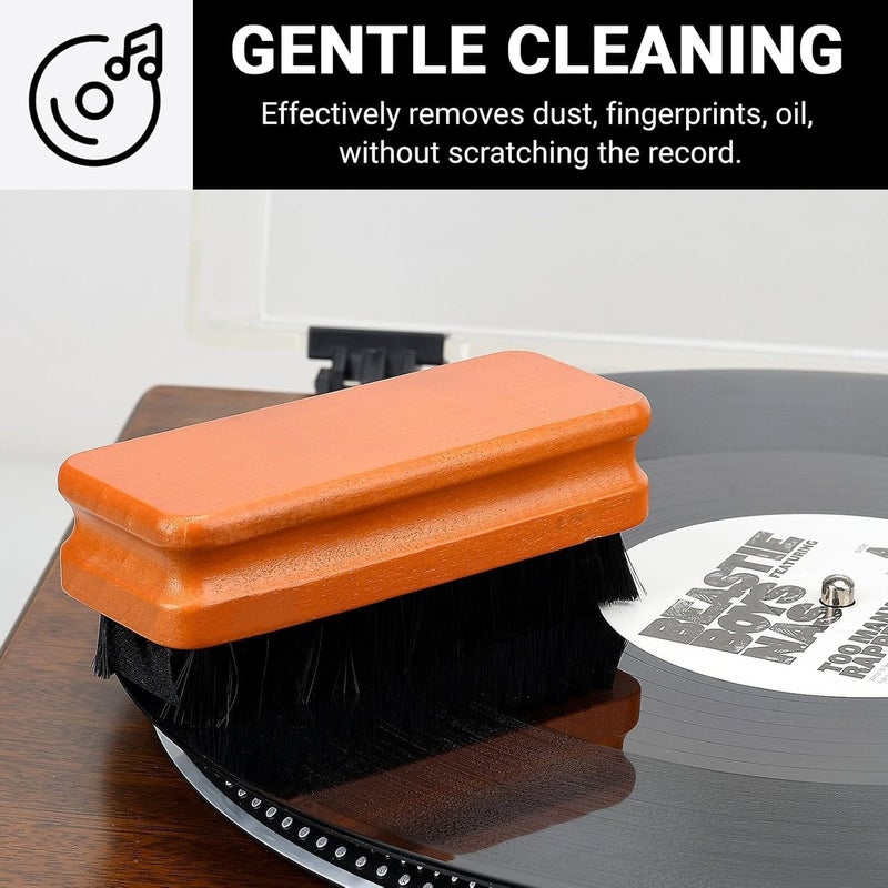 kulloomii Vinyl Record Cleaning Kit, 4-in-1 Anti-Static Cleaner Set Includes - 2 in1 Ultra-Soft Velvet & Microfiber Brush - Deep Cleaning Liquid - Stylus & Duster Brush, Vinyl Care for Lps Ablums - Image 5