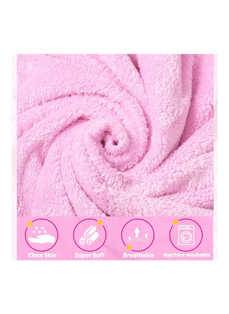 Reginary Pack Of 4 Baby Hooded Towels, 30 X 30 Inch, White, Pink  - Image 3