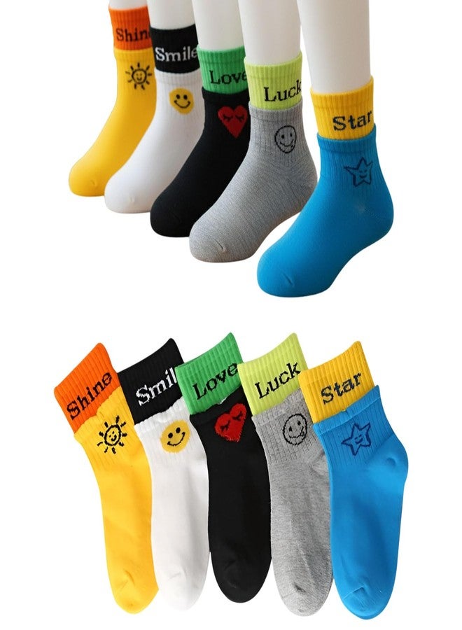 MOMISY 5 Pairs Baby kids Girl Boys Toddlers InfantmCotton Stretch Baby Socks (IN, Age, 1 Year, 3 Years, Star Shine) - Image 1