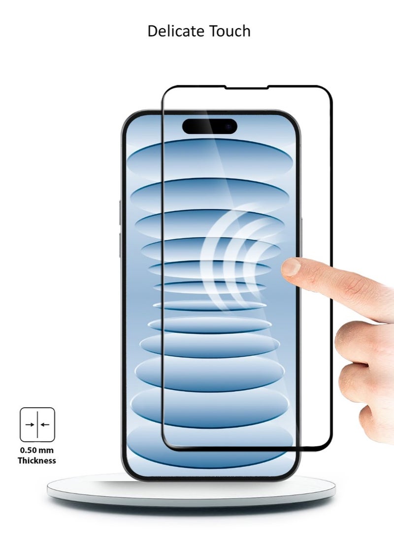 Techie Apple iphone 16 Full Cover HD Tempered Glass Screen Protector - Image 3