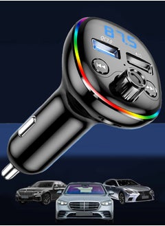 MR.SMART Car MP3 Music Player BT FM Transmitter Radio Receiver PD/USB Car Charger Hands-Free Calling Support U-Disk Playback Voltage Display  - Image 2