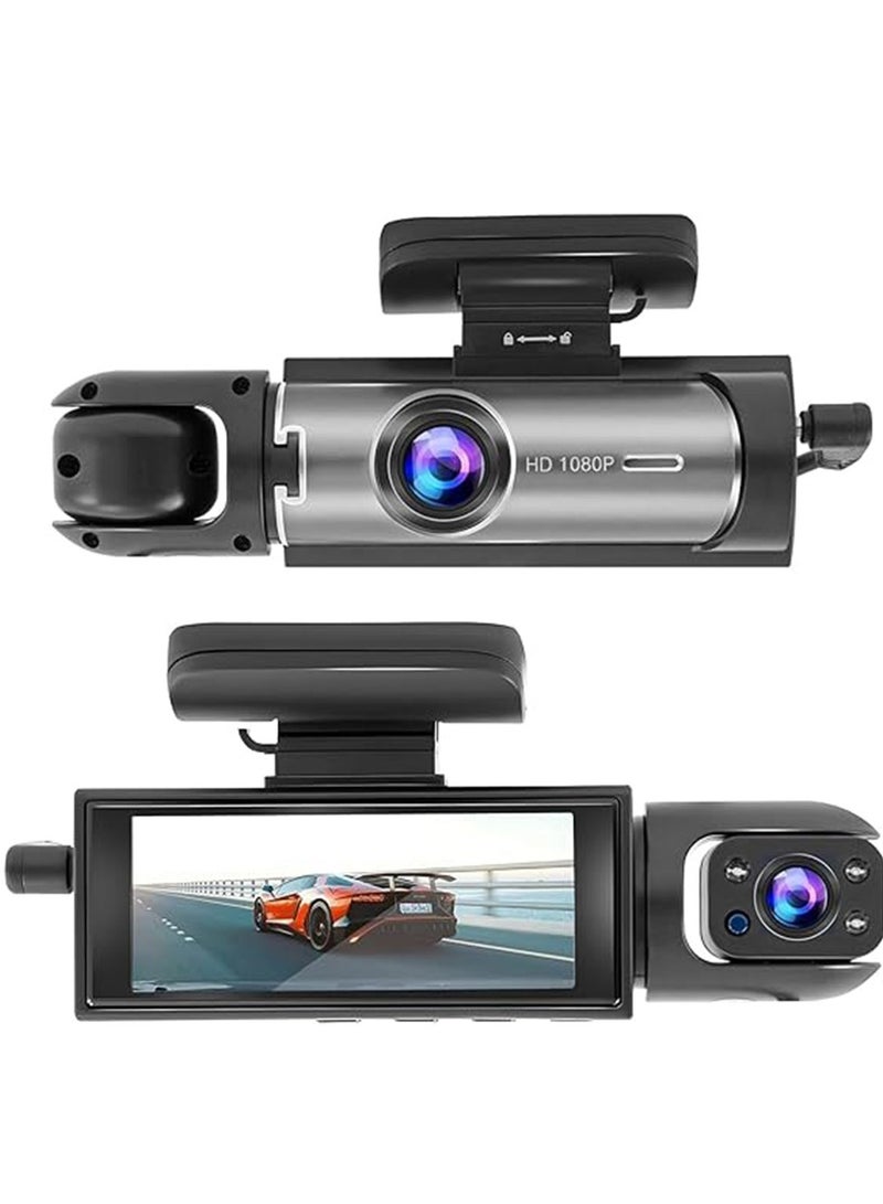 BlueFire Dash Cam Front and Inside 1080P Full HD – Dual Lens Car Camera with 170° Wide Angle, Super Night Vision, G-Sensor Collision Lock, Loop Recording, Parking Monitor, Motion Detection, 3.16" LCD Display, Adjustable Dash Camera for Cars (Black) - Image 1