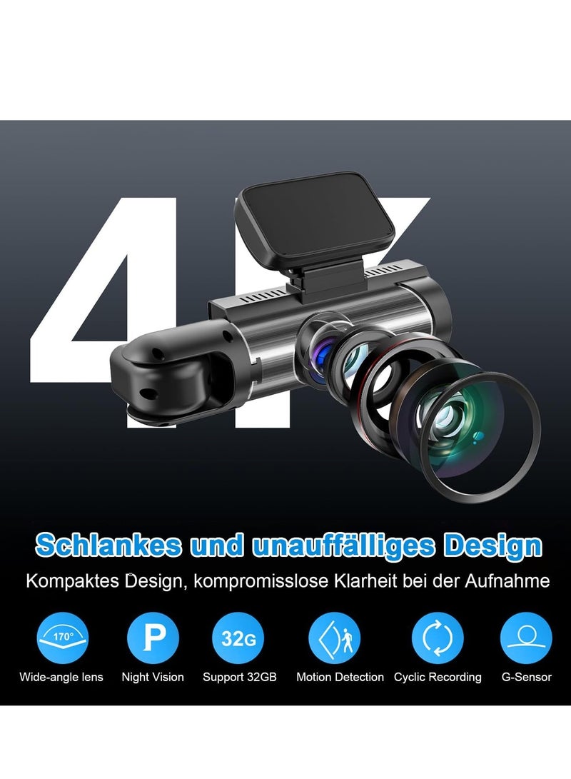 BlueFire Dash Cam Front and Inside 1080P Full HD – Dual Lens Car Camera with 170° Wide Angle, Super Night Vision, G-Sensor Collision Lock, Loop Recording, Parking Monitor, Motion Detection, 3.16" LCD Display, Adjustable Dash Camera for Cars (Black) - Image 5