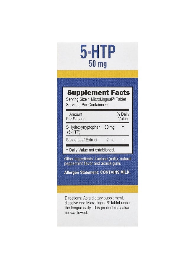 Superior Source Superior Source, 5-HTP, 50 mg, 60 MicroLingual® Instant Dissolve Tablets  - Image 2
