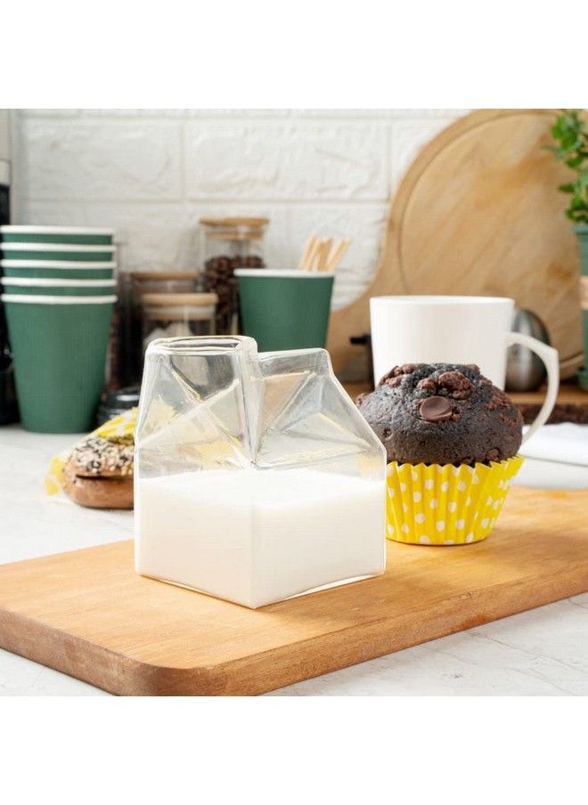 12 Ounce Glass Milk Carton 1 Reusable Milk Carton Creamer Durable Serve Cream Milk Or Juice Clear Glass Mini Milk Carton Dishwashersafe For Homes Or Restaurants - pzsku/Z0F3747B9397BCFDAC446Z/45/_/1686211733/7895dae2-36e2-4504-90a3-6075f59768a7