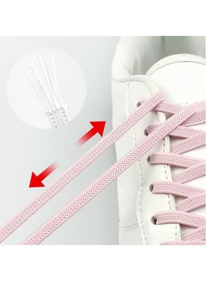 1 Pair Elastic No Tie Shoelaces with Metal Lock Quick Lazy Shoe Strings for Kids Adults - Image 2