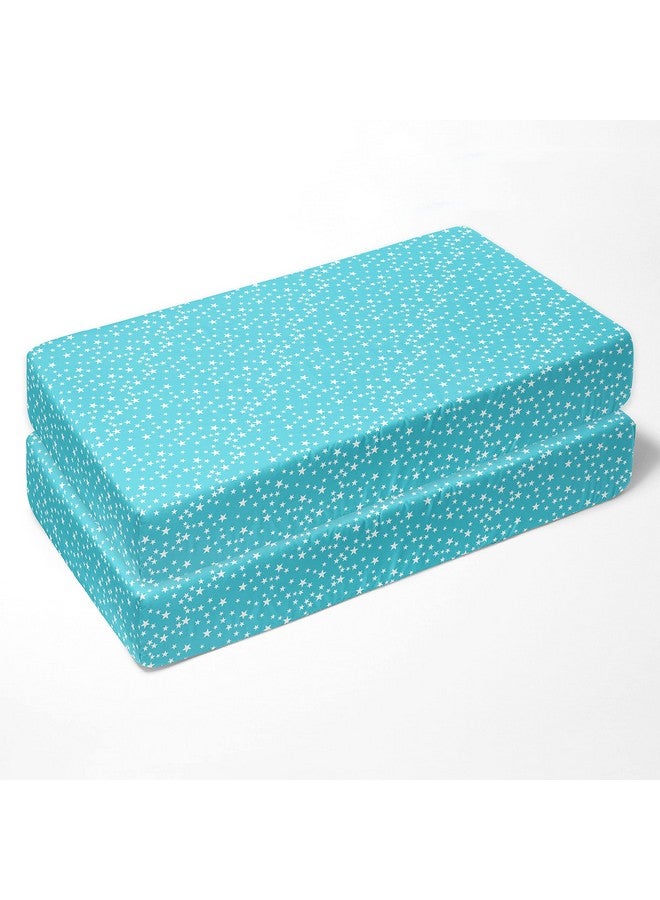 Bacati Space 2pack Crib Fitted Sheets (Blue Stars) - Image 3