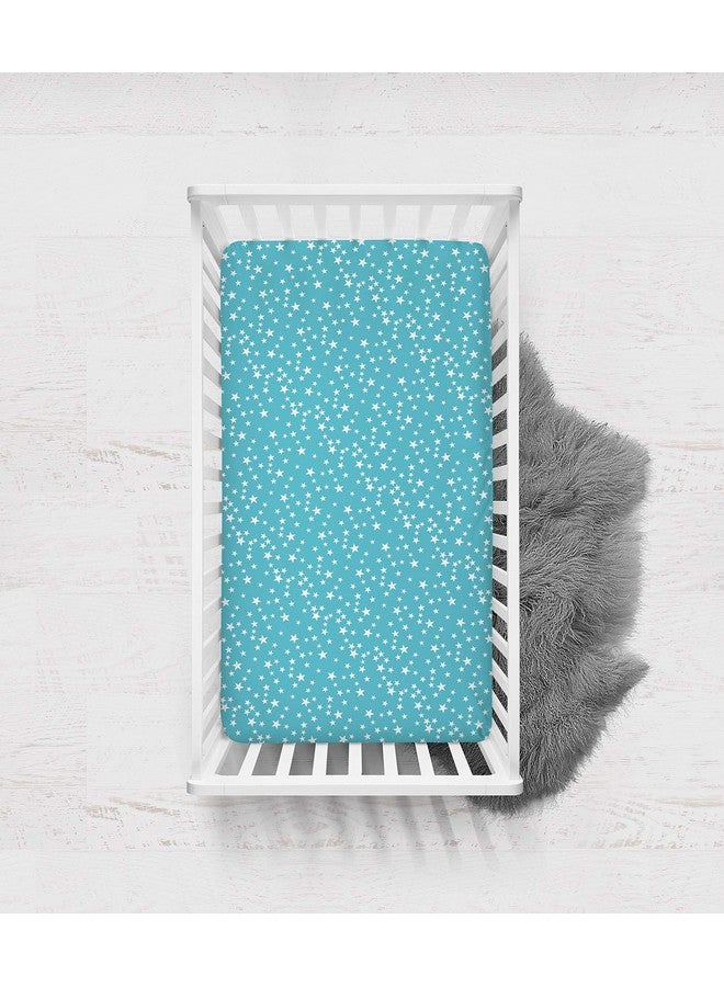 Bacati Space 2pack Crib Fitted Sheets (Blue Stars) - Image 4