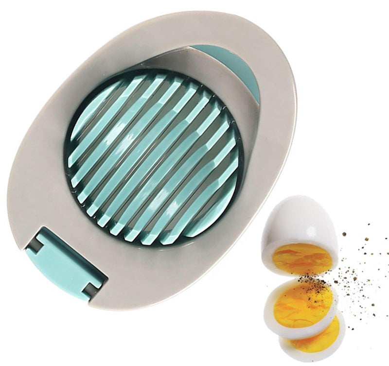Ortarco Egg Slicer for Hard Boiled Eggs Cutter with Stainless Steel Wire Dishwasher Safe (Green) - Image 1