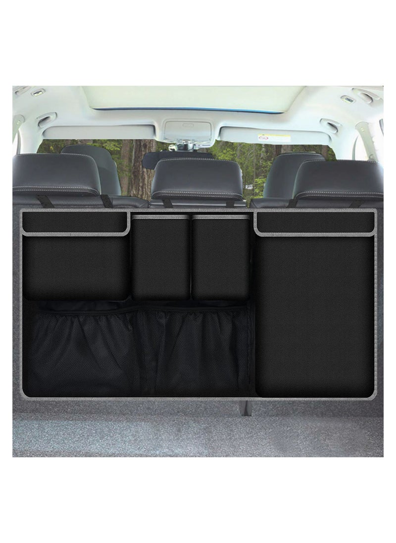 JEEJPV - JEEJPV Car Trunk Organizer, New upgrade Super Capacity Car Organizer, Car Trunk Tidy Storage Bag with Lids, Space Saving Expert, Easy to install (Black) - Image 1