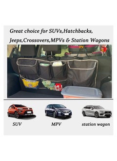 JEEJPV Car Trunk Organizer, New upgrade Super Capacity Car Organizer, Car Trunk Tidy Storage Bag with Lids, Space Saving Expert, Easy to install (Black)